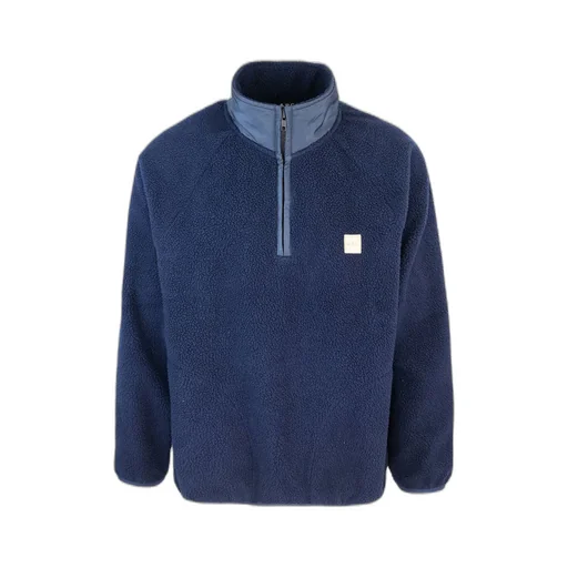 High-Neck Logo Patch Fleece Sweatshirt