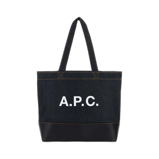 Axel Logo Printed Denim Tote Bag