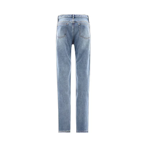 Mid-Waist Washed Effect Jeans