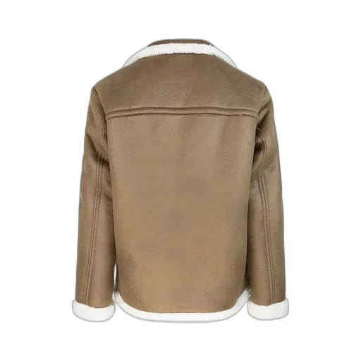 Single-Breasted Shearling Coat