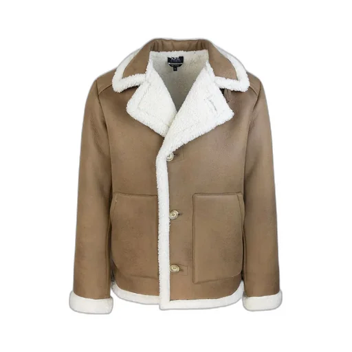 Single-Breasted Shearling Coat