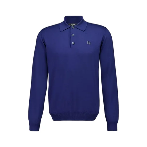 Ff Plaque Long Sleeved Polo Shirt