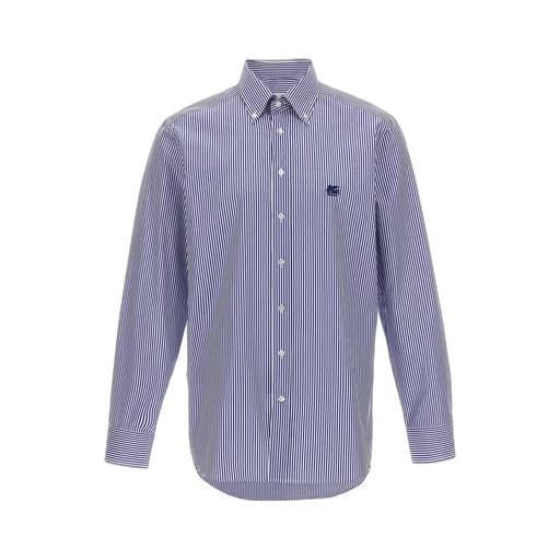 Logo Embroidered Striped Shirt