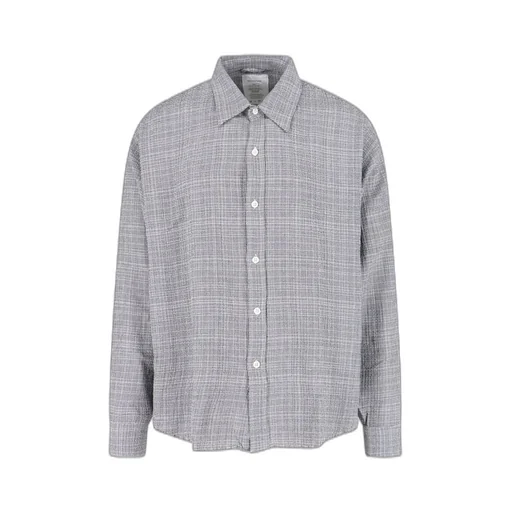 Long-Sleeved Curved Hem Shirt
