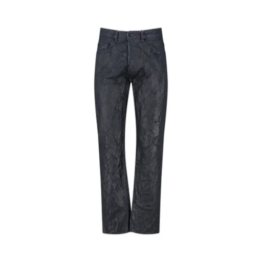 Waxed-Effect Straight-Leg Jeans
