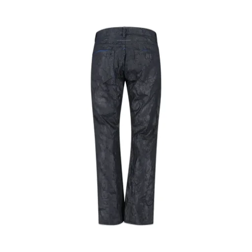 Waxed-Effect Straight-Leg Jeans