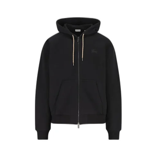 Checked Zip-Up Drawstring Hoodie