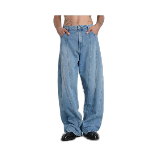 Washed Oversized Spiral Jeans