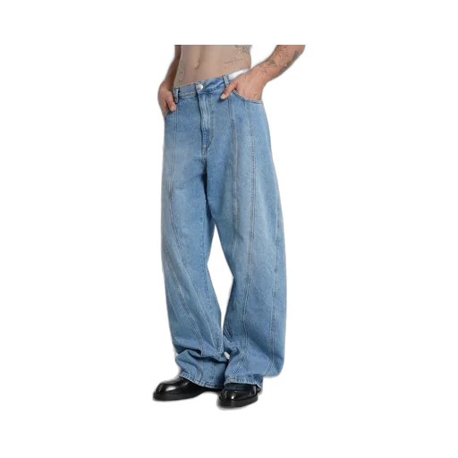 Washed Oversized Spiral Jeans