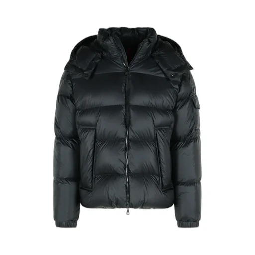 Logo Patch Hooded Puffer Jacket