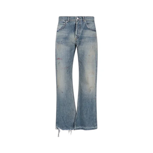 Logo Patch Distressed Jeans
