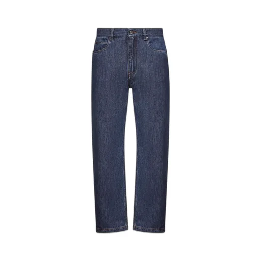 Straight-Cut Long Jeans