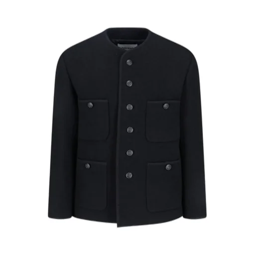 Button-Up Crewneck Jacket