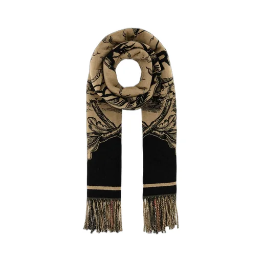 Jacquard Reversible Fringed-Edge Scarf