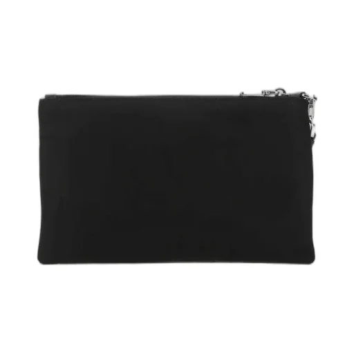 Logo Plaque Zipped Pouch Bag