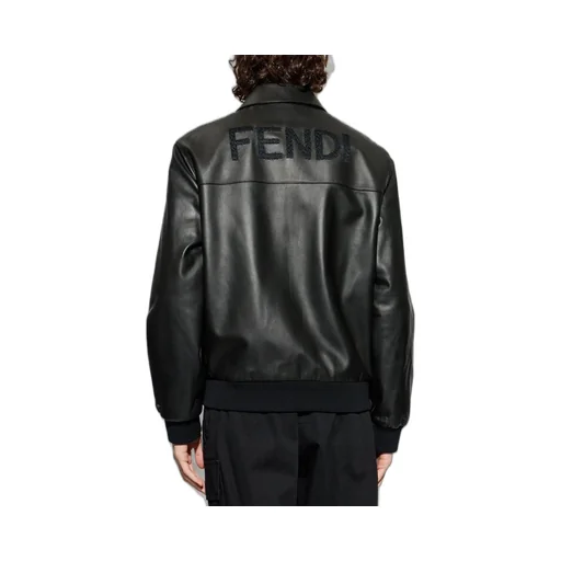 Concealed Front Long Sleeved Leather Jacket