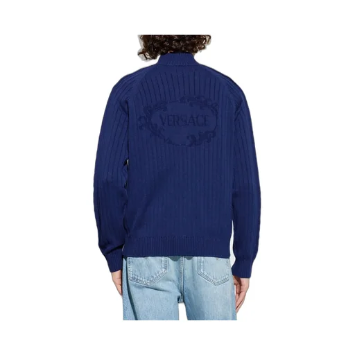 Stand-Up Collar Zipped Cardigan