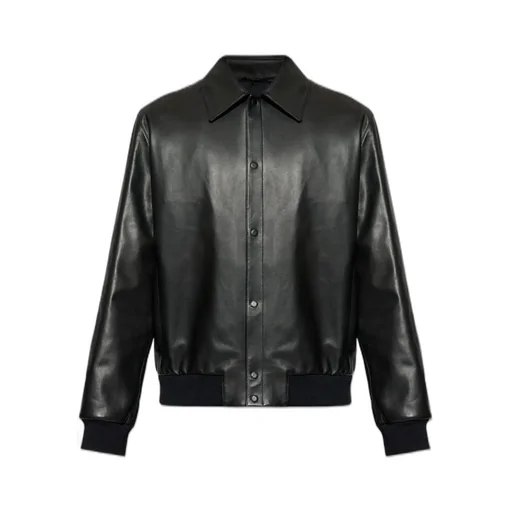 Concealed Front Long Sleeved Leather Jacket
