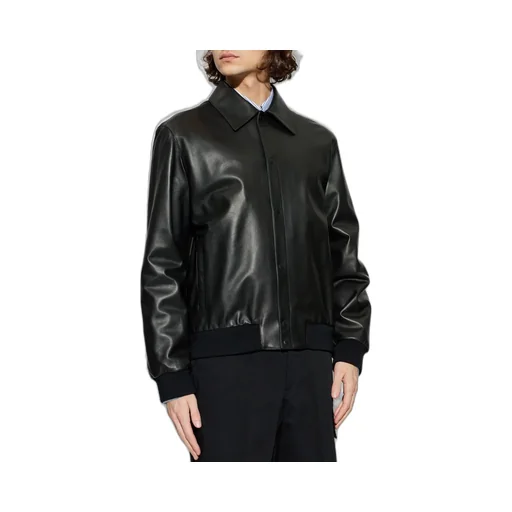 Concealed Front Long Sleeved Leather Jacket