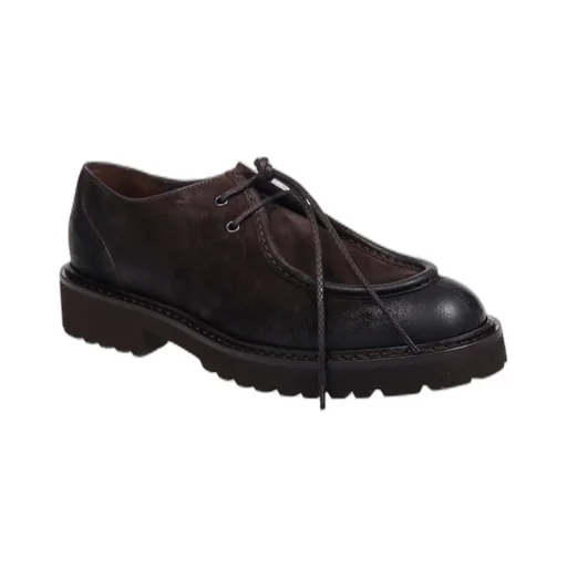 Round-Toe Lace-Up Loafers