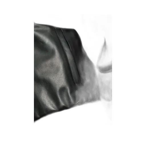 Concealed Front Long Sleeved Leather Jacket