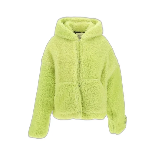 Motif Printed Teddy Hooded Jacket