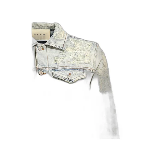 Distressed Long-Sleeved Denim Jacket