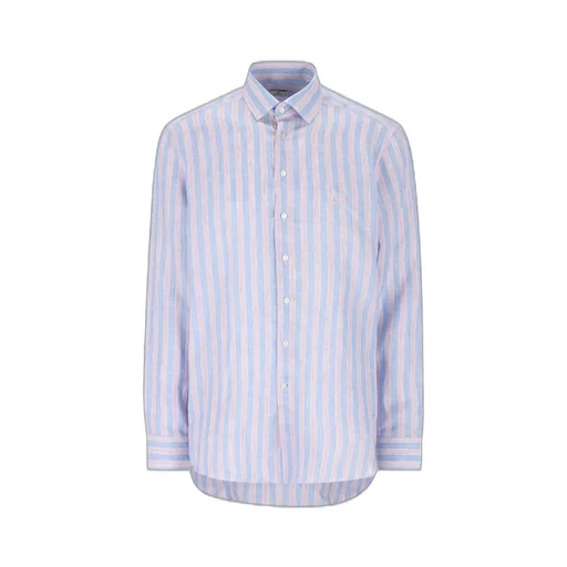 Striped Curved Hem Shirt