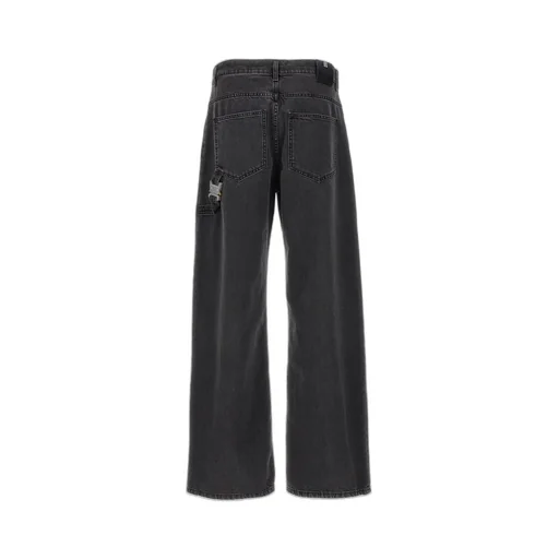 Buckled Wide-Leg Jeans