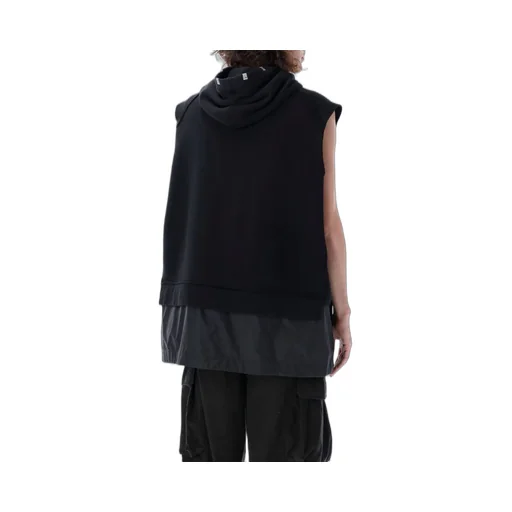 Half-Zip Drawstring Sleeveless Hoodie