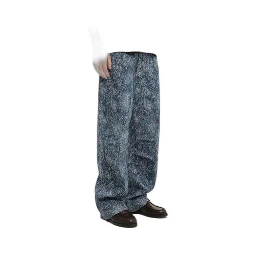 Acid Wash Wide-Leg Jeans