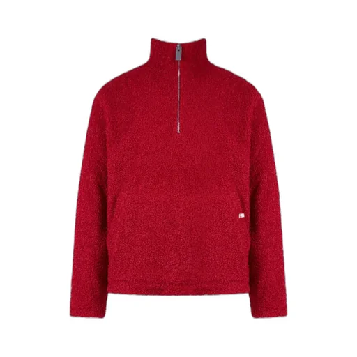 Bouclé Half-Zip Drawstring Sweatshirt