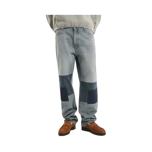 Patchwork Straight-Leg Jeans