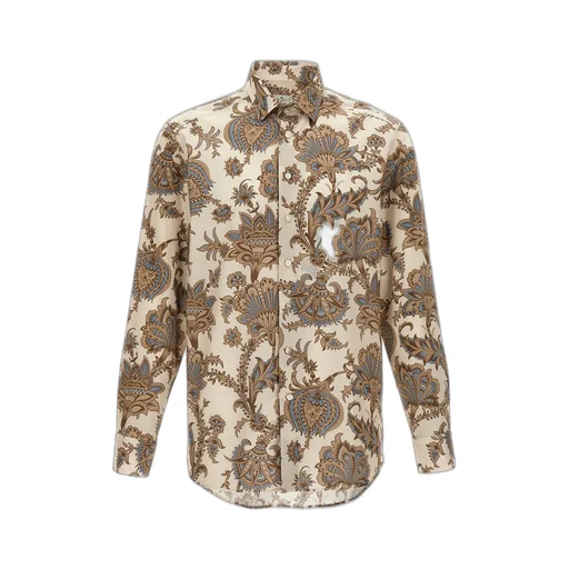 Paisley-Printed Curved Hem Shirt