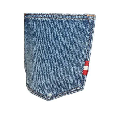 Distressed Straight-Leg Jeans
