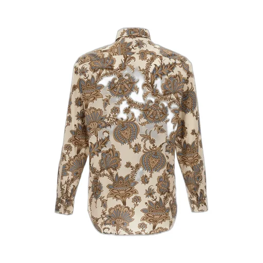 Paisley-Printed Curved Hem Shirt