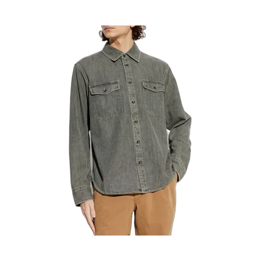 Long-Sleeved Denim Shirt