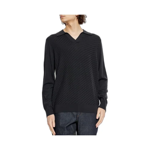 V-Neck Knitted Polo Top
