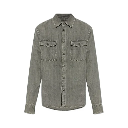 Long-Sleeved Denim Shirt