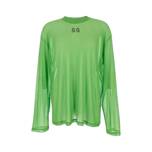Logo Printed Semi-Sheer Long-Sleeved T-Shirt