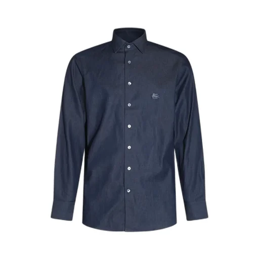 Logo Embroidered Curved Hem Shirt