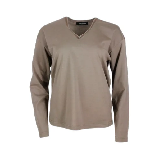 Embellished Neck Long Sleeved T-Shirt