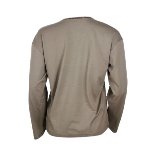 Embellished Neck Long Sleeved T-Shirt