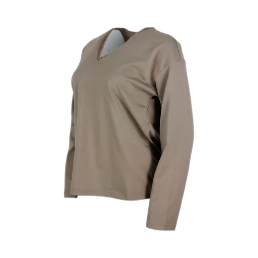 Embellished Neck Long Sleeved T-Shirt