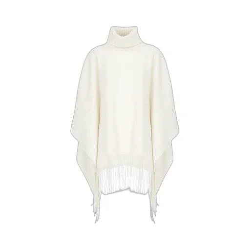 Platinum Fringed Knitted Cape