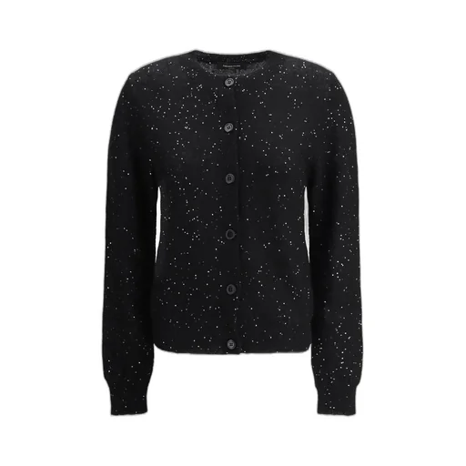 Sequin-Embellished Buttoned Cardigan