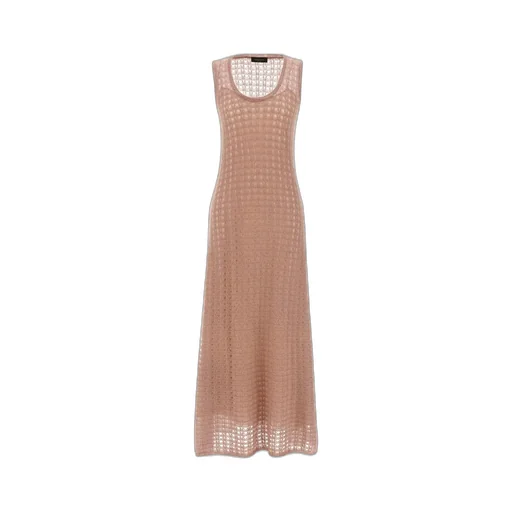 Crewneck Sleeveless Crochet Dress