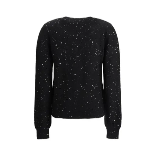 Sequin-Embellished Buttoned Cardigan