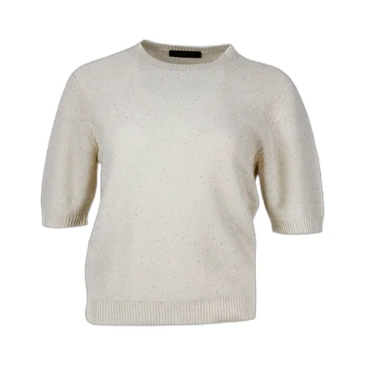 Sequinned Short Sleeved Crewneck Jumper