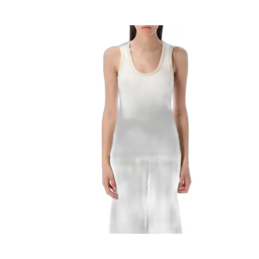 Contrasted-Border Scoop-Neck Tank Top